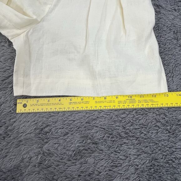 L'academie Shorts Womens Small (27x6) Beige 100% Linen Pleated - New - Picture 11 of 14